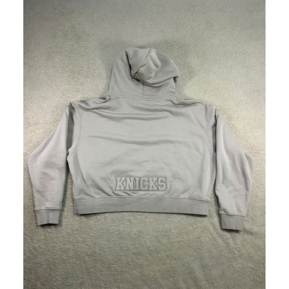 Pro Standard New York Knicks Cropped Hoodie Luxury Athletic Collection XL Cream - Picture 7 of 8